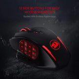 Souris gaming optique Redragon M913, 16 000 DPI, filaire 2,4 GHz et sans fil RGB, 16 boutons programmables, noir et blanc