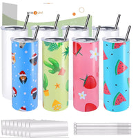 HTVlearT-Gobelets à sublimation en acier inoxydable, gobelet à sublimation droit maigre, gobelet vierge bricolage, bouteille standard, 4 pièces, 8 pièces, 12/16 pièces, 20 oz