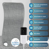 Tapis de massage chauffant pour les pieds, thérapie infrarouge, massage du dos et de la nuque, couverture électrique, coussin thermique en pierre de jade naturelle pour soulager la douleur