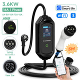 AFYEEV EV chargeur Portable Type2 IEC62196-2 connecteur 16A 1 Phase 3.6KW prise ue Station de charge pour véhicule électrique