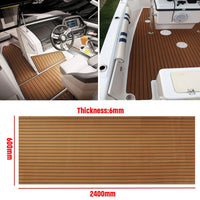 Plancher auto-adhésif en mousse de teck de 2.4M, revêtement de sol marin en mousse EVA, feuille de pont de bateau en Faux, accessoires marron noir