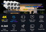 MOVOLS 8CH 5MP 8MP POE système de caméra de sécurité Audio bidirectionnel 8MP NVR Kit CCTV caméra IP extérieure H.265 P2P ensemble de Surveillance vidéo