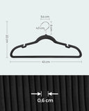 Cintres en Velours, Lot de 30/50, Antiglisse, avec Encoches, Barre pour Pantalons, Crochet Pivotant à 360°, Gain de Place, Épaisseur 0,6 cm, Longueur de 43 cm, Beige Sable/Noir Classique/Gris/Blanc/Rose Clair