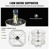 VEVOR Extracteur de Miel Électrique 4/8 Cadres Centrifugeuse Séparateur Miel 140 W Inox avec Couvercle Taille du Nid d'Abeilles Adaptée Profond 48x23 cm Moyen 48x16 cm Hauteur Réglable pour Apiculture