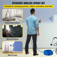 Kit de tuyau de pulvérisation de peinture sans air SucceBuy : tube en fibre haute pression de 15 m (50 pi) et 248 bars (3 600 psi), perche de 20 cm (8 po) avec buse 517 et protection de buse.