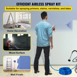 Kit de tuyau de pulvérisation de peinture sans air SucceBuy : tube en fibre haute pression de 15 m (50 pi) et 248 bars (3 600 psi), perche de 20 cm (8 po) avec buse 517 et protection de buse.
