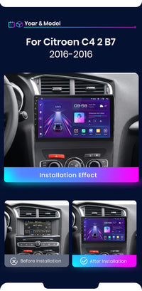 Junsun Wireless CarPlay Android Auto Car Radio For Citroen C4 2 B7 2013 - 2016 GPS Multimedia 2 din