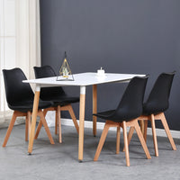Un ensemble de 6 chaises de salle à manger médiévales nordiques, siège rembourré en PU, pieds en bois de hêtre, chaises de bureau pour salle à manger, chambre à coucher, balcon, Restaurant