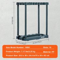 SucceBuy 10 fentes organisateur d'outils de jardin de cour outil à Long manche/frenouille/tour de chambre support de support de rangement pour l'organisation du Garage