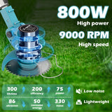 Coupe-bordures sans fil X-COTEC, coupe-bordures sans fil 21 V, 2 batteries de 1,5 Ah, rétractable, pour pelouses, jardins et terrasses