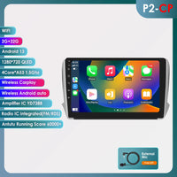 OSSURET CarPlay Android 12 autoradio pour PEUGEOT 2008 208 2012-2018 lecteur multimédia de voiture Navi GPS 2din 4G-LET autoradio RDS