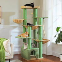 Gros arbre à chat pour chats de grande taille tour à chat robuste avec plusieurs niveaux maison à chat arbre d'escalade avec hamac 11 poteaux en Sisal grand perche