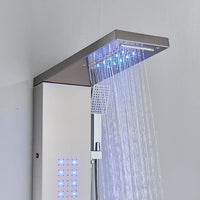 Robinet de douche LED, salle de bains, SPA, douche à Jet de Massage, système de colonne noir mat, panneau de douche de pluie cascade, robinet pulvérisateur de Bidet