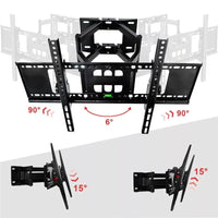 Support mural réglable pour TV, pour écran TV de 32 à 70 pouces, support TV flottant, inclinaison pivotante, support TV horizontal