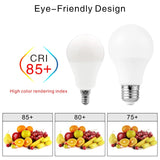 Lot de 10 ampoules LED E27/E14 (20W, 18W, 15W, 12W, 9W, 6W, 3W) - Alimentation 220V - Éclairage spot - Blanc froid/chaud