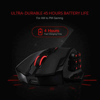 Souris gaming optique Redragon M913, 16 000 DPI, filaire 2,4 GHz et sans fil RGB, 16 boutons programmables, noir et blanc