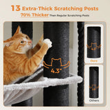 Gros arbre à chat pour chats de grande taille tour à chat robuste avec plusieurs niveaux maison à chat arbre d'escalade avec hamac 11 poteaux en Sisal grand perche
