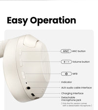 HAYLOU S30 casque sans fil Bluetooth 5.4 43dB casques antibruit adaptatifs 40mm pilote dynamique 80H écouteurs de lecture