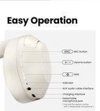 HAYLOU S30 casque sans fil Bluetooth 5.4 43dB casques antibruit adaptatifs 40mm pilote dynamique 80H écouteurs de lecture