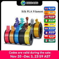 KEEPANG – Filament d'imprimante 3D PLA en soie, 5KG, Filaments de couleurs simples/doubles/Triples, 2.2LBS, 1KG/rouleau, 1.75mm ± 0.02MM, matériau d'impression 3D
