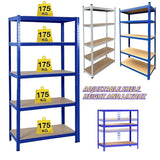 Étagère Industrielle Lourde 5 Niveaux Réglables 875KG Charge Max, Sans Boulons - Rangement Métal Garage Atelier Cave Entrepôt 200x100x50cm