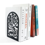 Serre-livres métal – Rose Élégante