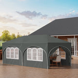 WOLTU Gazebo de pavillon pliant réglable 3x6m avec 6 parois latérales Tente de fête de protection UV étanche avec sac de transport pour pique-nique