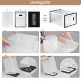 Organisateur de rangement à chaussures noir transparent, 8/12/18 pièces, armoire à chaussures pliable et empilable avec porte magnétique