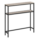 Console pour Couloir, Table de Salon Fine à 2 Niveaux, Table d’Appoint avec 2 Étagères, 20 x 80 x 80 cm