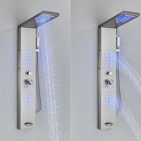 Robinet de douche LED, salle de bains, SPA, douche à Jet de Massage, système de colonne noir mat, panneau de douche de pluie cascade, robinet pulvérisateur de Bidet