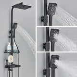 Robinet de douche thermostatique à affichage numérique noir, salle de bains, mitigeur de douche à pluie thermostatique à 4 voies, robinets, étagère et Bidet