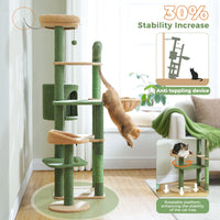 Grand arbre à chat pour grands chats d'intérieur, tour de chat haute pour gros chats avec hamac super grand, arbres grimpant pour chats avec tire à gratter