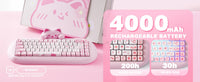 Clavier de jeu sans fil YUNZII C68, clavier mécanique RVB personnalisé Hi-Fi Cute Cat, Silicone 65% échange à chaud ergonomique Kitty Keeb