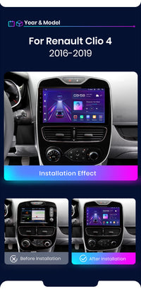Autoradio Junsun CarPlay Android Auto pour Renault Clio 4 ZOE 2012-2017, système GPS intelligent, stéréo multimédia