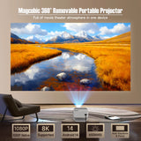 Magcubic – projecteur natif 1080P 650ANSI 8K Android14 L018, avec Correction automatique du Keystone, mise au point, Wifi6 BT5.4, film Portable pour l'extérieur