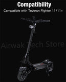 Garde-boue d'origine pour Teverun Fighter 11/11 + Fightersupreme Scooter électrique garde-boue avant arrière avec support pièces de garde-boue