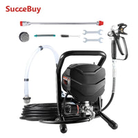 SucceBuy Pulvérisateur de peinture sans air sur pied, pulvérisateur sans air à haute efficacité 650 W, tige d'extension de machine de pulvérisation de peinture électrique 3000 PSI