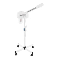 Vaporisateur facial à l'ozone 750 ml, hauteur réglable, rotation à 360°, appareil de soin du visage mobile pour salon de beauté et spa, blanc/noir