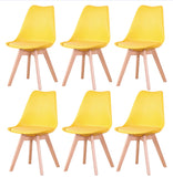 Un ensemble de 6 chaises de salle à manger médiévales nordiques, siège rembourré en PU, pieds en bois de hêtre, chaises de bureau pour salle à manger, chambre à coucher, balcon, Restaurant