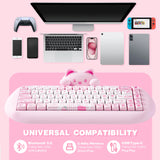 Clavier de jeu sans fil YUNZII C68, clavier mécanique RVB personnalisé Hi-Fi Cute Cat, Silicone 65% échange à chaud ergonomique Kitty Keeb