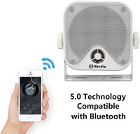 Herdio 4'' Haut-parleur étanche Bluetooth marin 100W robuste pour bateau, montage en surface, pour camping-car, mini-chargeuse, VTT, UTV, RZR, voiturette de golf