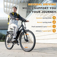 HITWAY Vélo Électrique, 28" Vélos à Assistance Électrique, Ville E-Bike avec Batterie Amovible 36V 13Ah, Moteur 250W, 7 Vitesses