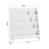 SoBuy KMB32 Bibliothèque pour enfants Étagère pour enfants Support pour journaux avec 4 étagères Étagère de rangement pour enfants Blanc