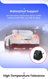 Caméra de recul Junsun pour voiture, résolution AHD 720p, étanche, grand angle 140°, pour autoradio.