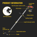 Tondeuse à gazon télescopique légère sans fil 21V 650W avec 2 piles 2000mAh, 4 Types de lames, coupe de pelouse de jardin