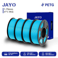 Filament PETG JAYO pour imprimante 3D FDM, 2 bobines de 1,75 mm, enroulement soigné, 2,2 kg/lot