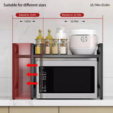 Organisateur d'étagère pour micro-ondes extensible 42-64cm, organisateur de comptoir pour micro-ondes résistant à l'humidité et à la rouille, rangement de vaisselle 1 pièce