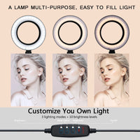 Éclairage de remplissage de photographie LED avec trépied, appareil Photo, cercle de Studio Photo, anneau lumineux pour Selfie, lampe de téléphone, vidéo Youtube