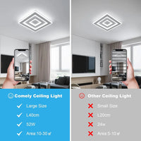 Plafonnier carré moderne à LED blanche, plafonnier LED en acrylique 42W pour chambre à coucher, salon, couloir, salle de bain, cuisine