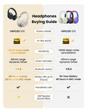 HAYLOU S30 casque sans fil Bluetooth 5.4 43dB casques antibruit adaptatifs 40mm pilote dynamique 80H écouteurs de lecture